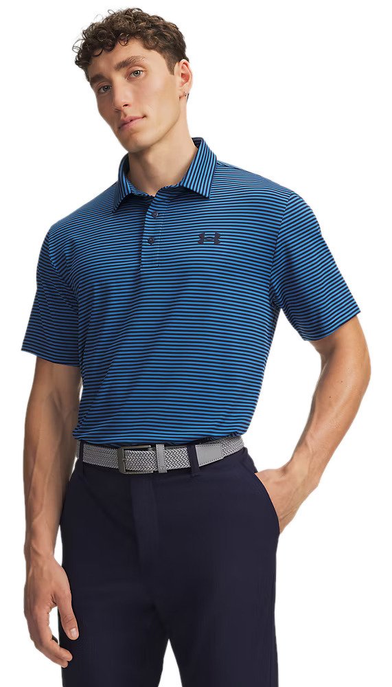 Under Armour Playoff 3.0 polo da uomo, midnight navy/aegean blue/bianco