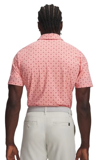 Under Armour Drive Chill Printed polo da uomo, posh pink/claret