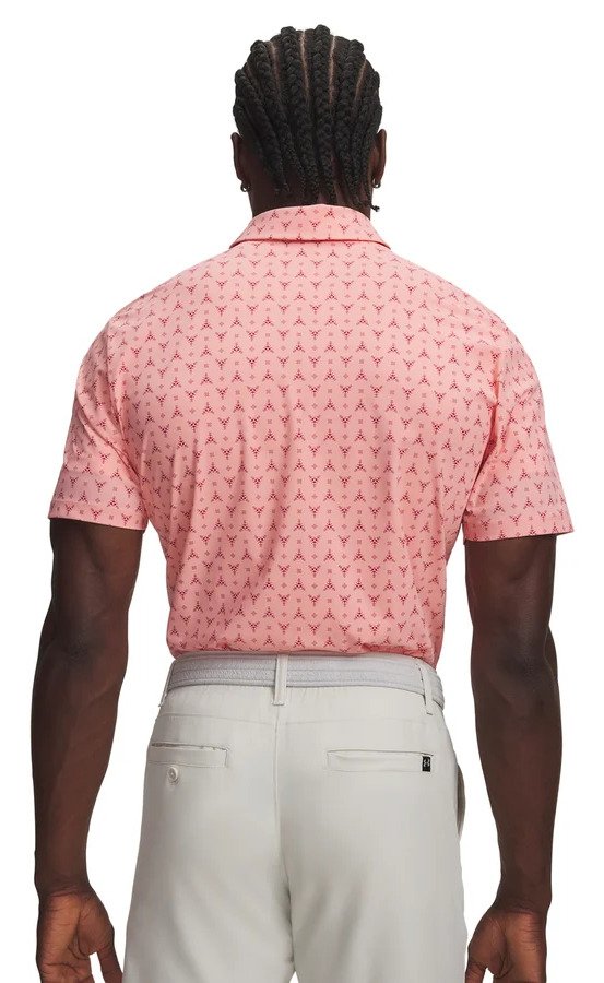Under Armour Drive Chill Printed polo da uomo, posh pink/claret