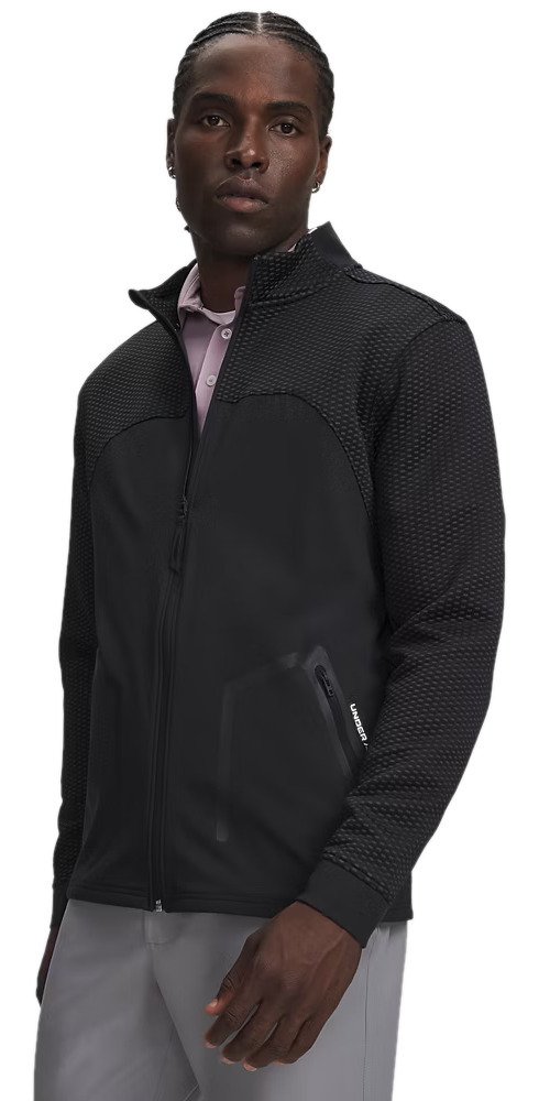 Under Armour Drive Pro Hybrid FZ felpa da uomo, nero/bianco