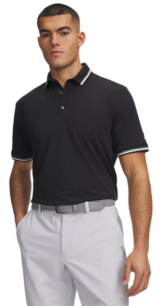 Under Armour ArmourDry Rib polo da uomo, nero