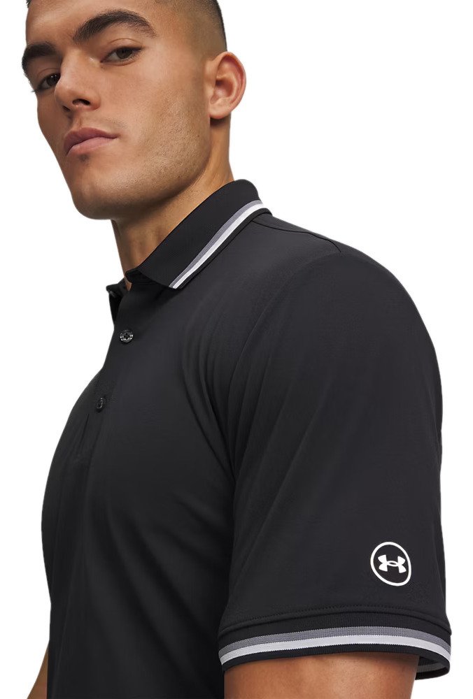 Under Armour ArmourDry Rib polo da uomo, nero