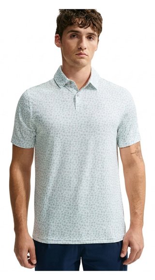 Nike Velocity Micro Print polo da uomo, jade horizon/bianco