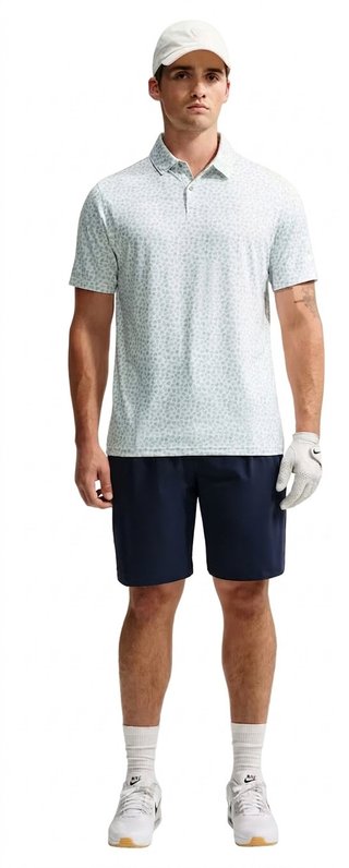 Nike Velocity Micro Print polo da uomo, jade horizon/bianco