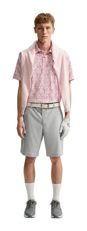 Nike Velocity Micro Print polo da uomo, gym red/bianco