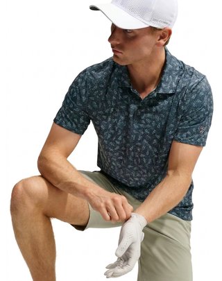 Nike Par Dri-FIT Grass Print polo da uomo, nero
