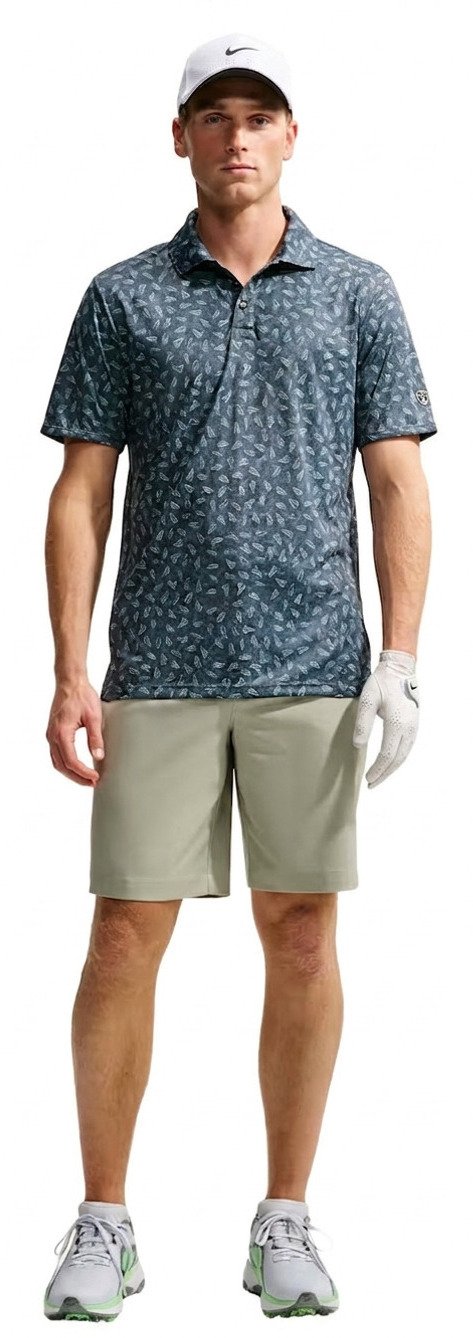 Nike Par Dri-FIT Grass Print polo da uomo, nero