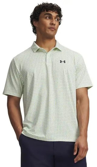 Under Armour Matchplay Printed polo da uomo, bianco/verde