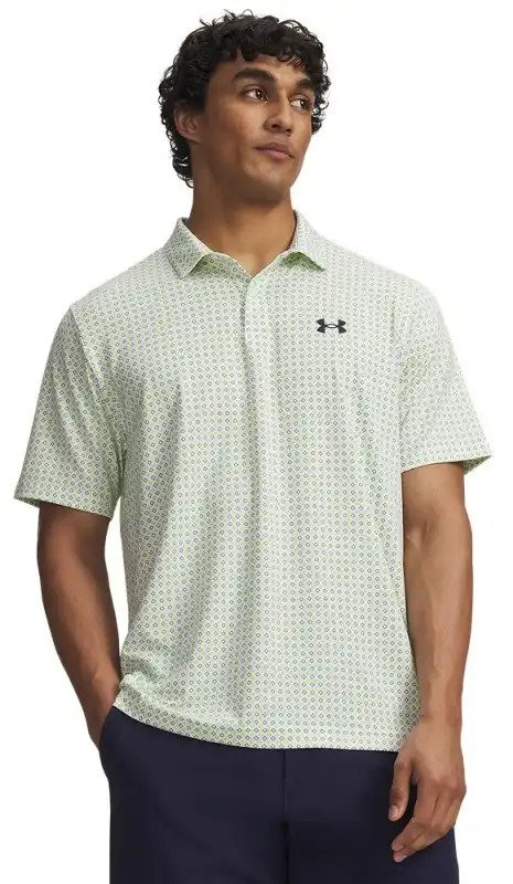 Under Armour Matchplay Printed polo da uomo, bianco/verde