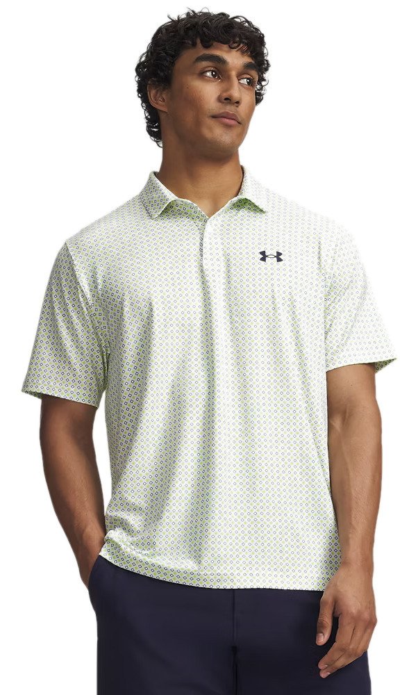Under Armour Matchplay Printed polo da uomo, bianco/verde