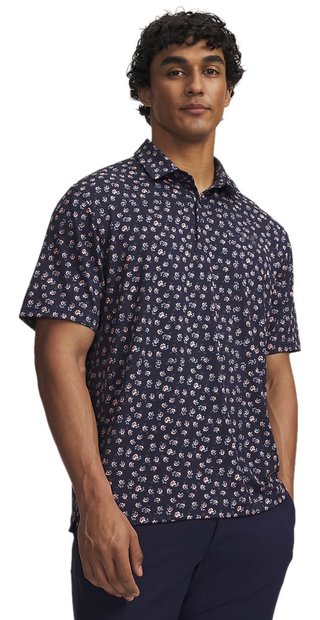 Under Armour Payoff 3.0 polo da uomo, midnight navy/polish pink/castlerock