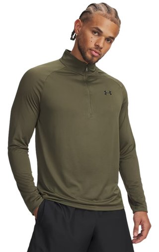 Under Armour Tech 2.0 1/2 Zip t-shirt da uomo, verde