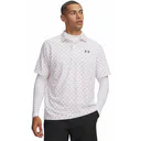 Under Armour Matchplay Printed polo da uomo, bianco/vintage maroon/academy