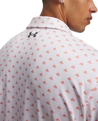 Under Armour Matchplay Printed polo da uomo, bianco/vintage maroon/academy