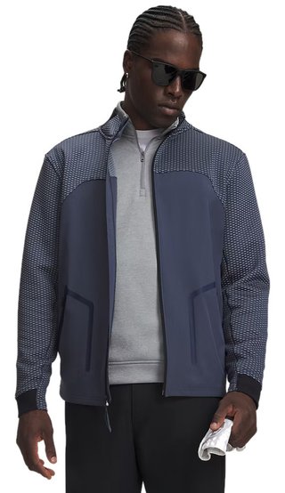 Under Armour Drive Pro Hybrid FZ felpa da uomo, downpour grey/bianco
