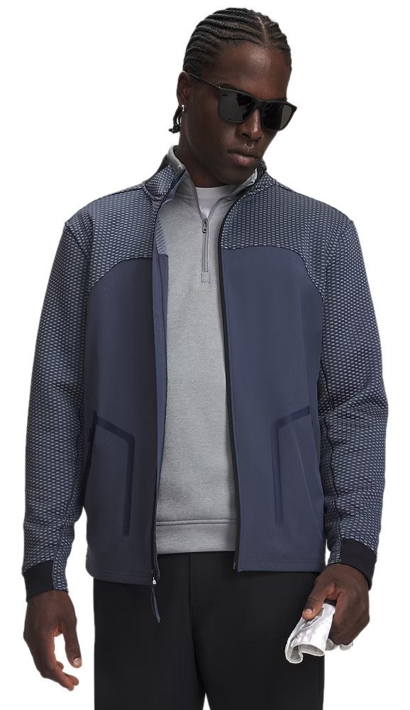 Under Armour Drive Pro Hybrid FZ felpa da uomo, downpour grey/bianco