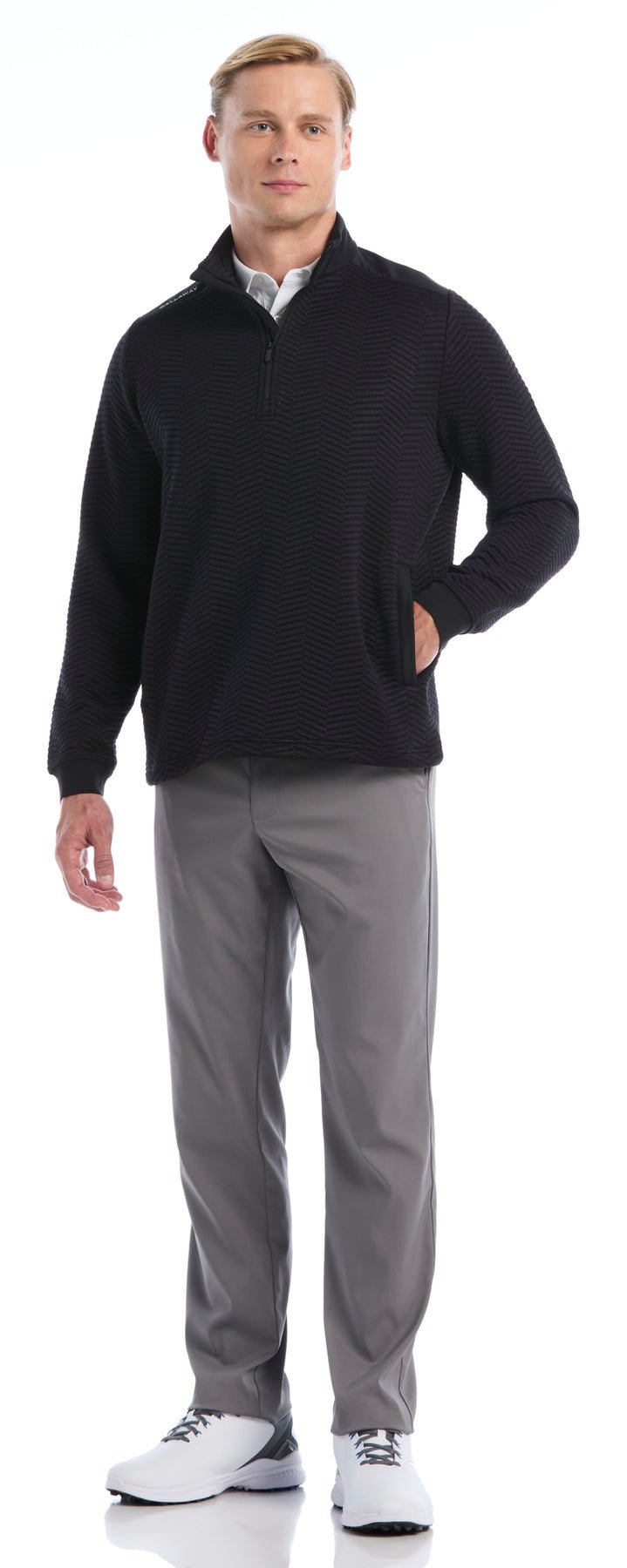 Callaway Chev Jacquard pullover da uomo, caviar
