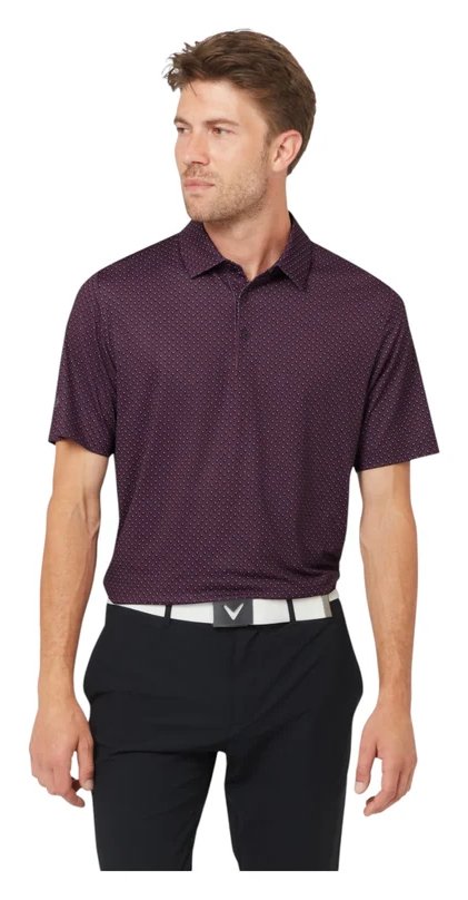Callaway Trademark Golf Printed polo da uomo, italian plum