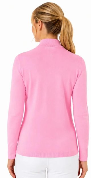 Callaway Soft Stretch Zip-Neck maglione da donna, cherry blossom