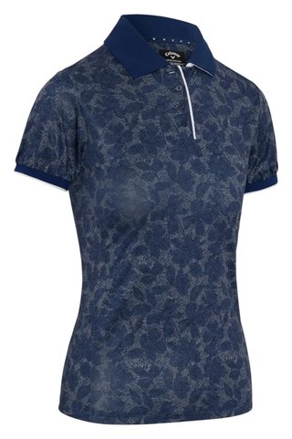 Callaway Rib Tim Printed polo da donna, blue depths