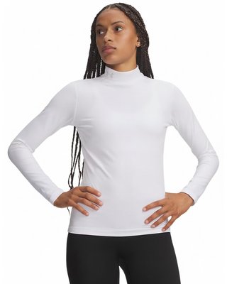 Under Armour ColdGear Mock Long Sleeve t-shirt a maniche lunghe da donna, bianca