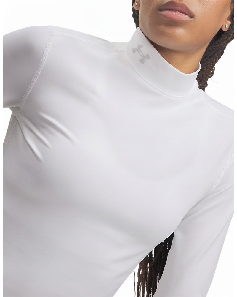 Under Armour ColdGear Mock Long Sleeve t-shirt a maniche lunghe da donna, bianca