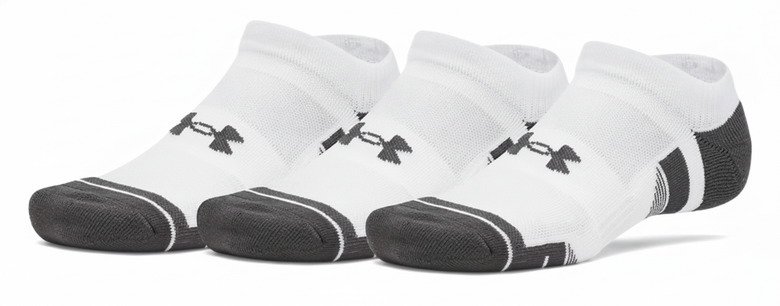 Under Armour Performance Tech No Show calzini unisex, 3pack, bianco