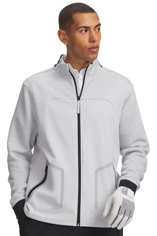 Under Armour Drive Pro Hybrid FZ felpa da uomo, halo grigio/bianco
