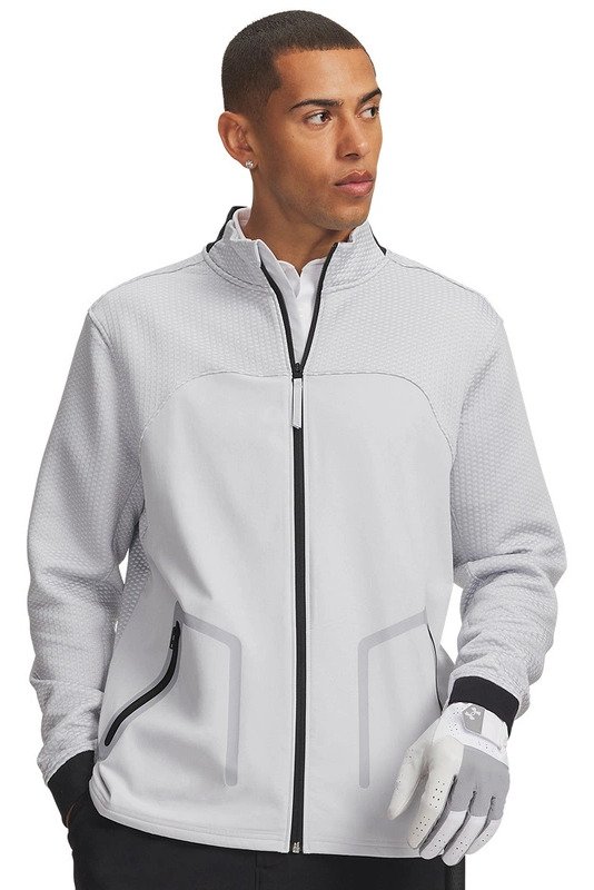 Under Armour Drive Pro Hybrid FZ felpa da uomo, halo grigio/bianco