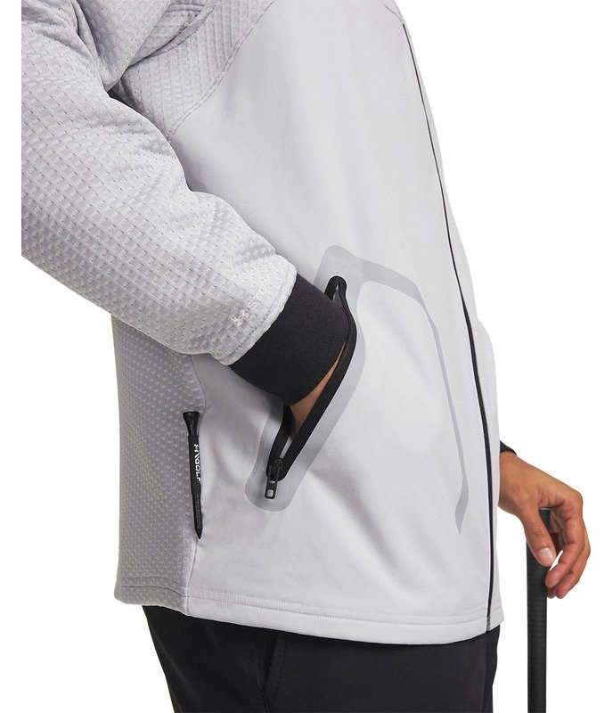 Under Armour Drive Pro Hybrid FZ felpa da uomo, halo grigio/bianco