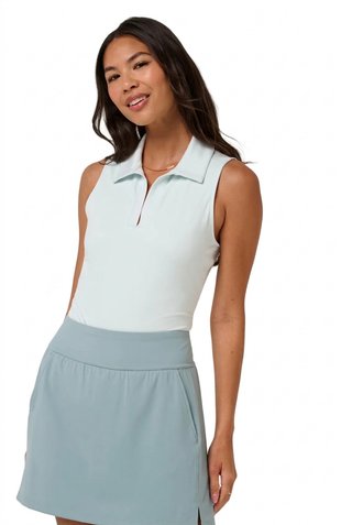 Travis Mathew Skyloft Light Sleeveless polo da donna, heather cloudwash