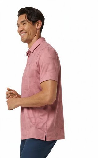 Travis Mathew Featherweight Backnine polo da uomo, mauveglow