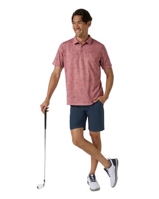 Travis Mathew Featherweight Backnine polo da uomo, mauveglow