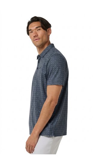 Travis Mathew Featherweight Trophy Ready polo da uomo, total eclipse
