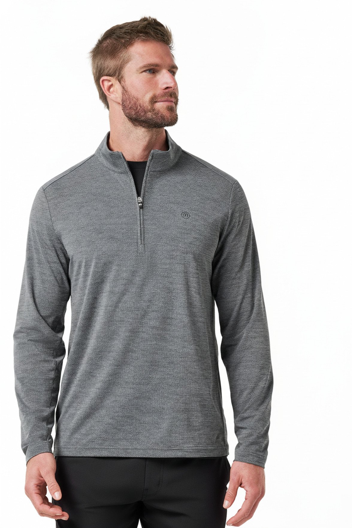 Travis Mathew Heater Pro 1/4Zip felpa da uomo, heather grey