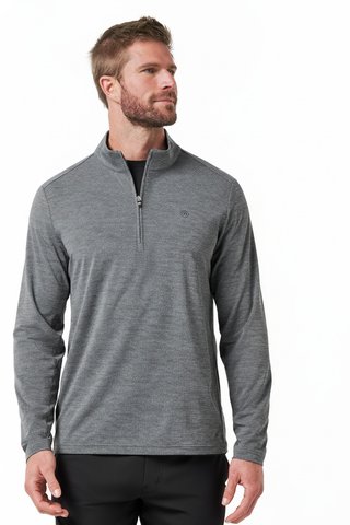 Travis Mathew Heater Pro 1/4Zip felpa da uomo, heather grey