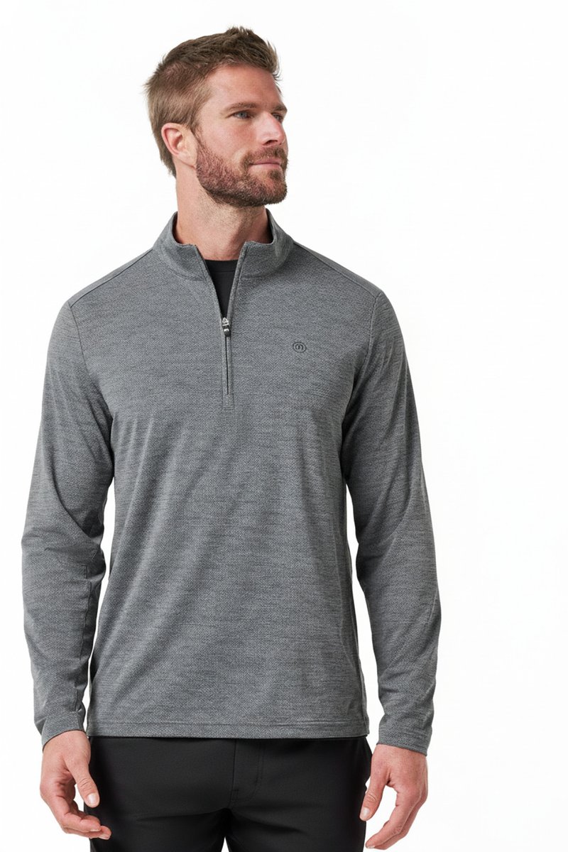 Travis Mathew Heater Pro 1/4Zip felpa da uomo, heather grey