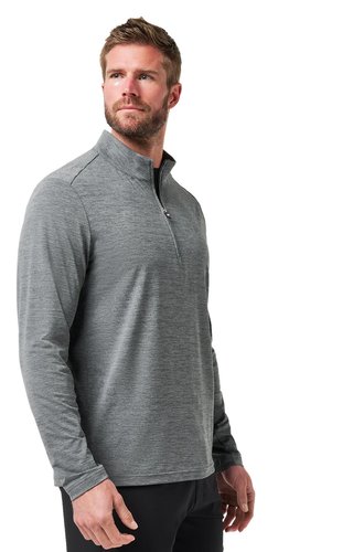 Travis Mathew Heater Pro 1/4Zip felpa da uomo, heather grey