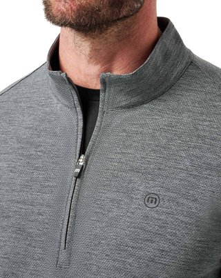 Travis Mathew Heater Pro 1/4Zip felpa da uomo, heather grey