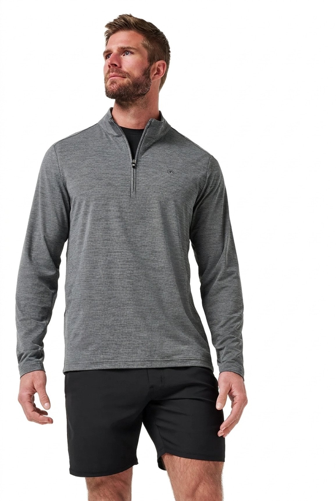 Travis Mathew Heater Pro 1/4Zip felpa da uomo, heather grey