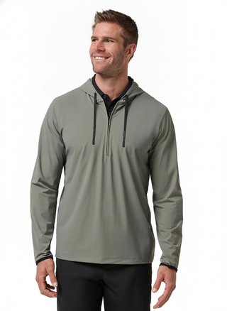 Travis Mathew Hero Hour Tech felpa con cappuccio da uomo, dark olive