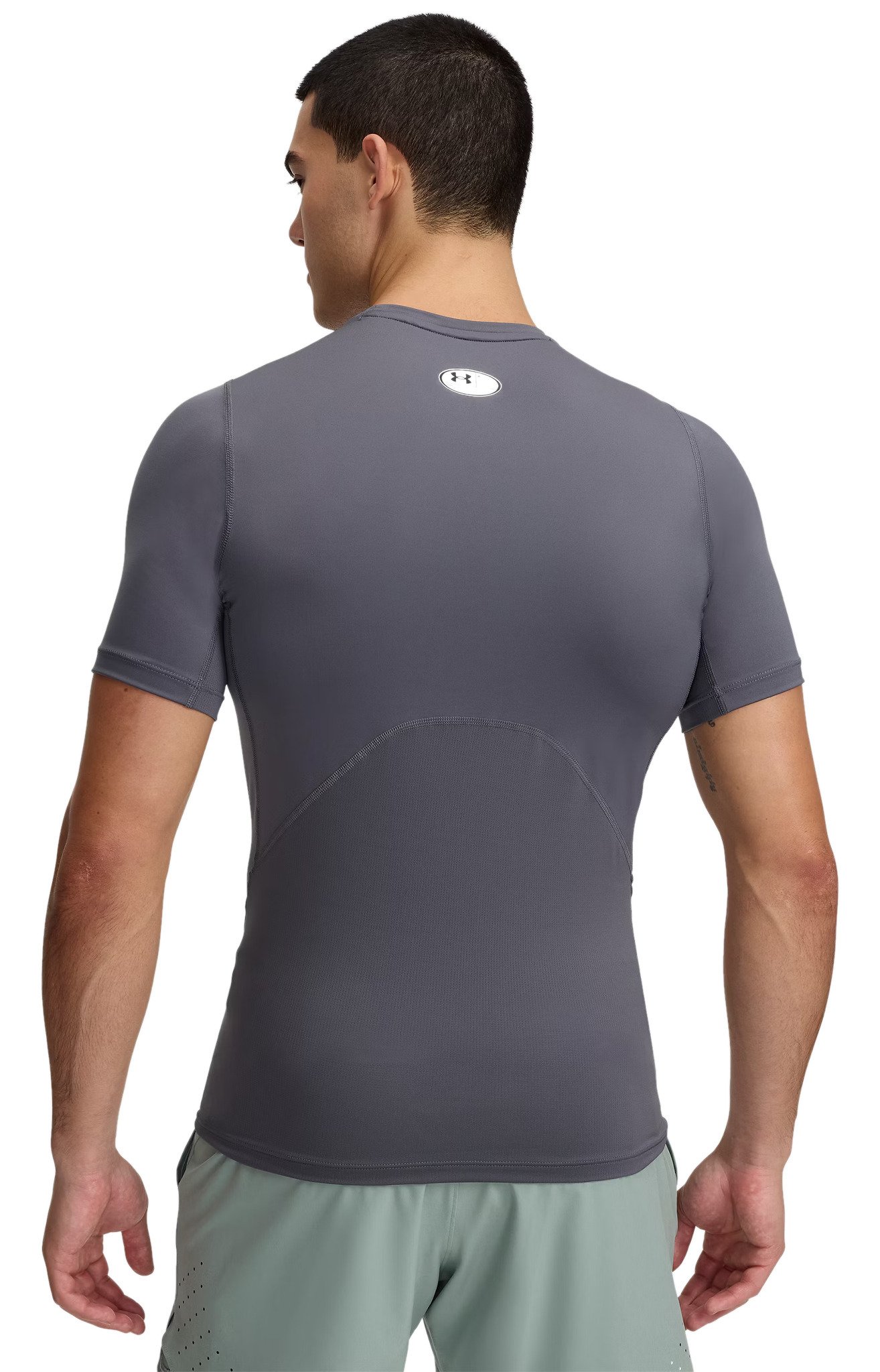 Under Armour HeatGear maglia a compressione da uomo, castlerock/bianco