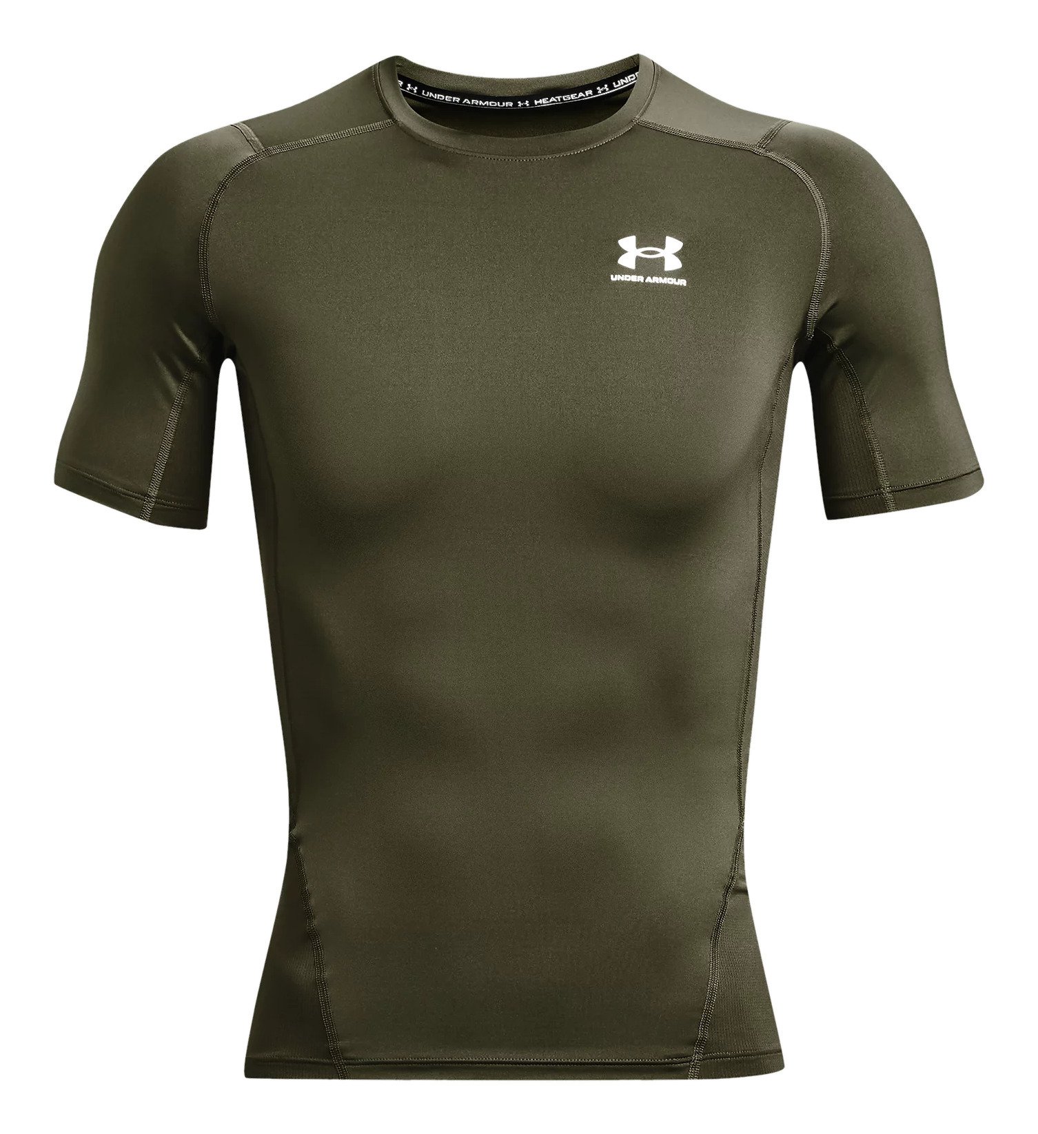 Under Armour HeatGear maglia a compressione da uomo, marine OD green/bianco