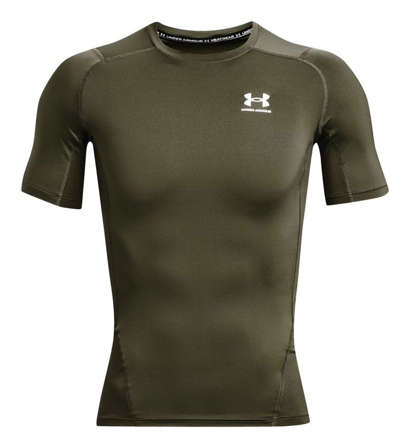 Under Armour HeatGear maglia a compressione da uomo, marine OD green/bianco