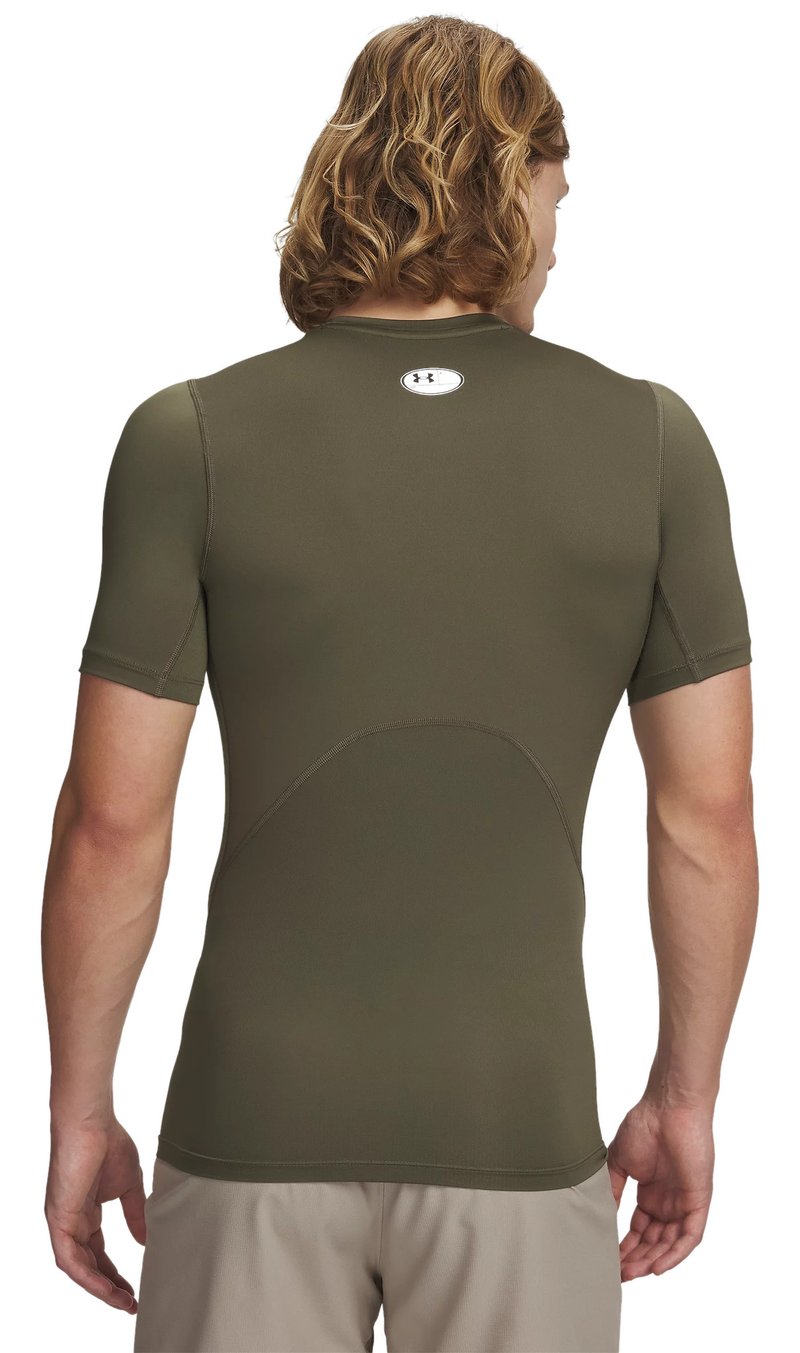 Under Armour HeatGear maglia a compressione da uomo, marine OD green/bianco