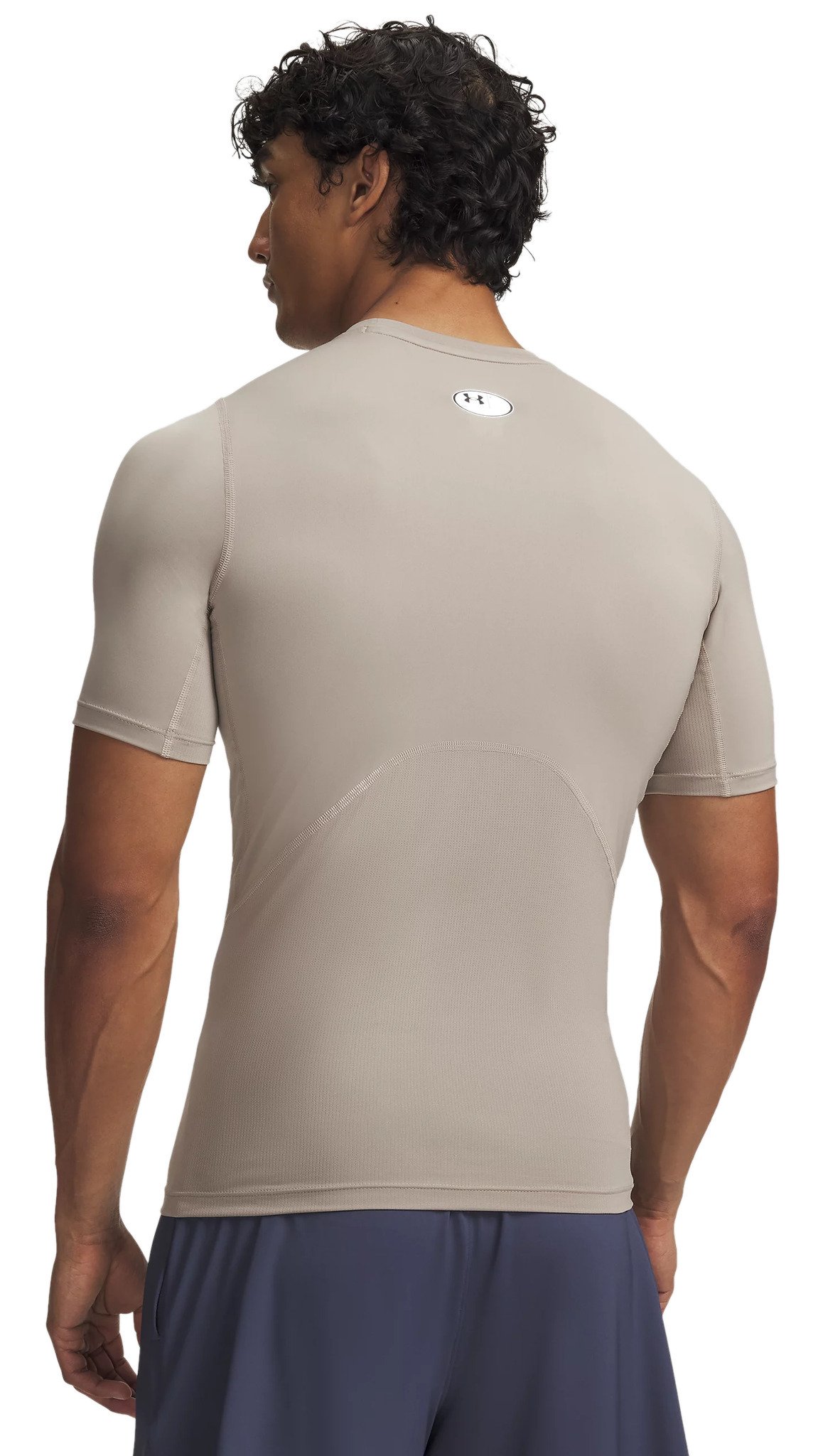 Under Armour HeatGear maglia a compressione da uomo, timberwolf taupe/bianco