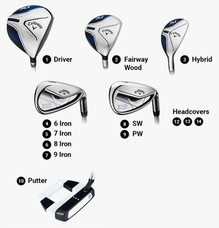 Callaway XT 26 11PC junior set da golf, acciaio/grafite, blu/bianco