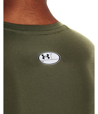 Under Armour HeatGear maglia a compressione a maniche lunghe da uomo, marine OD green/bianco