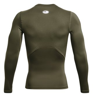 Under Armour HeatGear maglia a compressione a maniche lunghe da uomo, marine OD green/bianco