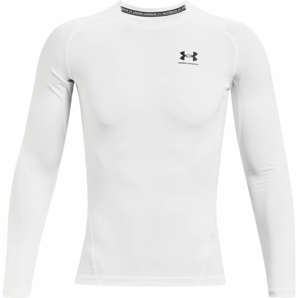 Under Armour HeatGear maglia a compressione a maniche lunghe da uomo, bianco/nero